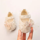 Adorable Baby Girl Bow Flats Shoes with Petal Design for Special Occasions and Baby Showers