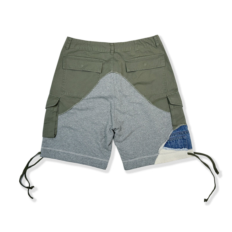 Men Army Patchwork Shorts Multi Pockets Cargo Shorts for Male