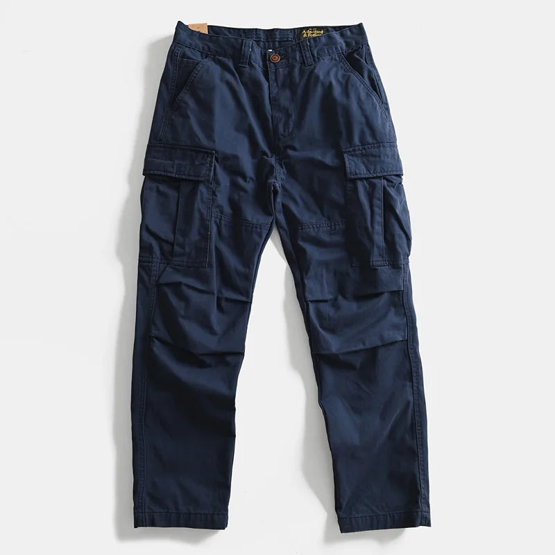 Pants Classic Straight Fit Relaxed Cargo Trousers for Men Multi-Pocket Outdoor Casual
