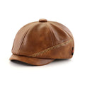 Brown leather cap on a white background, Obroi