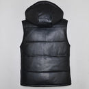Warm Winter Leather Vest for Men – Soft Genuine Leather & Duck Down Insulation