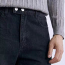 Men Trouser Double Pleated Jeans Straight Leg Pant Naples Men's Trousers