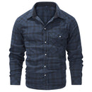 Men's Spring Autumn Casual Classic Plaid Top Casual Flannel Shirt Coat