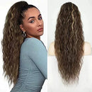Wig clip ponytail water ripple long curly hair fluffy long curly hair ponytail