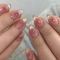 Cat Eye Nail Art Short Square Chic Fake Nail Detachable Finished False Nails Press on Nails