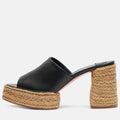 Women Summer Thick Bottom Sponge One Line High Heel Slippers Strap Sandal