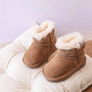 Winter Baby Boots Genuine leather Warm Plush Little Boys Shoes Non-slip Toddler Girls Snow Boots