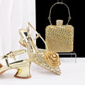Gold Color Party for Women Shoes and Bag Mixed Package Sequins Handbag Italian Design Wedding