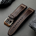 Handmade Bronze Buckle Strap Head Leather Suitable for Pilot's Pure Copper Watchband