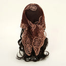 Embroidery Floral Headband Net Breathable Through Headscarf