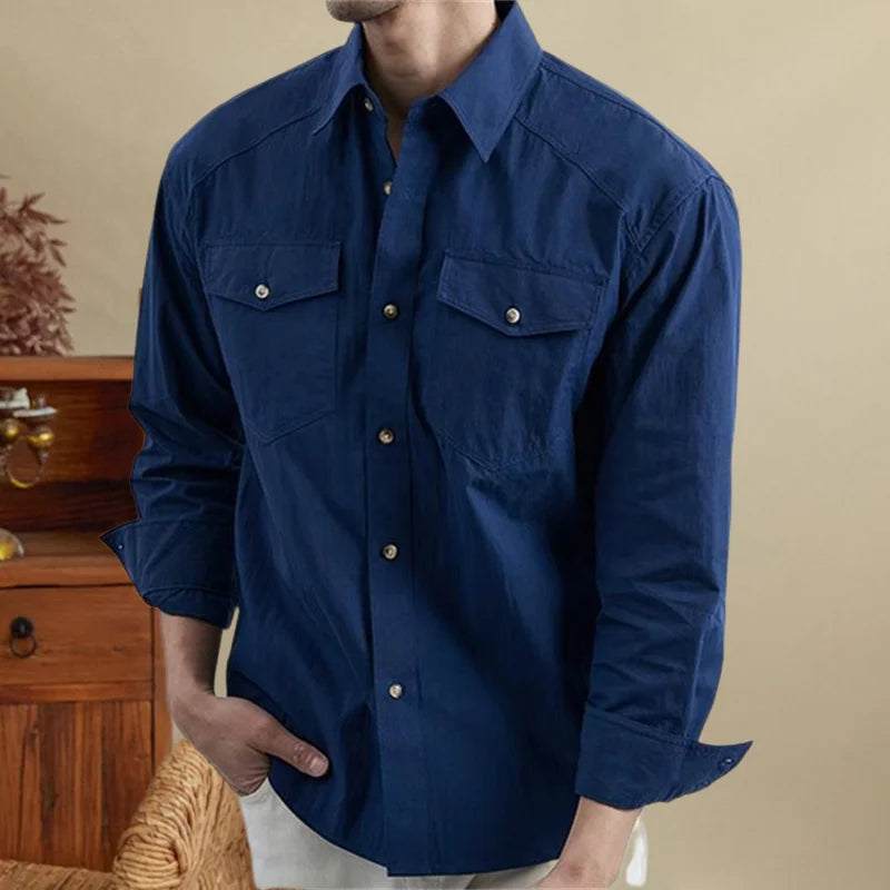 Luxury Solid Pocket Men Shirts Shirt Social Party Dress Shirt Men Clothing