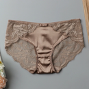 Lace breathable silk briefs wrap hip comfort natural satin silk Panty bow shorts for women