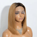Highlight Brown Straight Bob Wig Human Hair Short Straight Bob Natural Look