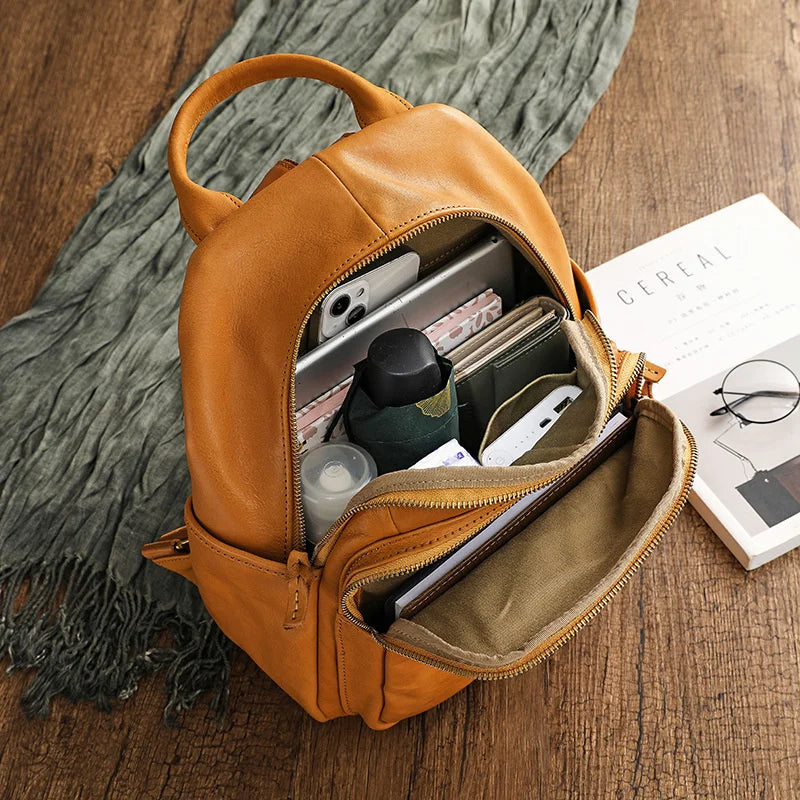 Genuine Leather Women Backpacks Travel Backpack Luxury Designer