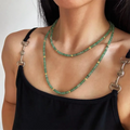 Layer Necklace Dainty Gem Stones Jewelry for Women Long Multi Way Versatile