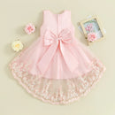 Summer Kids Toddler Girls Tulle Dress Sleeveless Embroidery Party Dress Wedding Pink Clothes