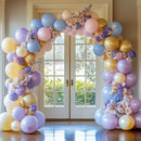 96pcs Pastel Blue/Pink/Yellow/Purple Balloons Set (18/12/10/5 In) for Garland Arch, Premium Latex Balloons for Birthday/Wedding