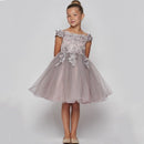 Flower Little Girl Dress Baby Dresses Beautiful Appliques Off The Shoulder Sleeveless Kid Evening Party Gowns
