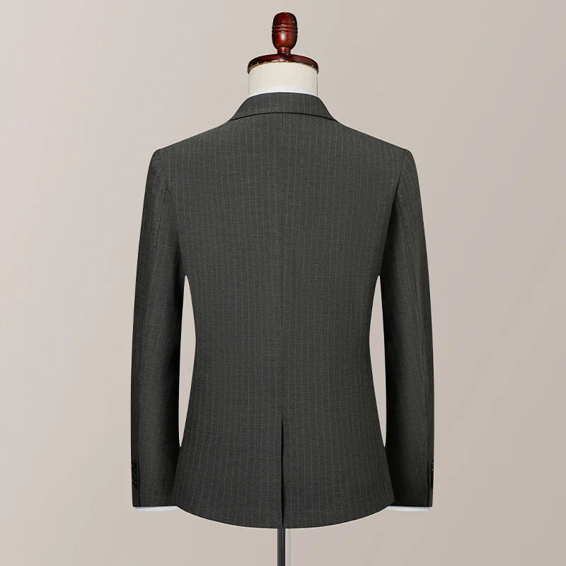 Quality casual suit stripes handsome trend three-piece set