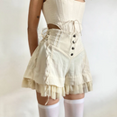Mesh Tiered Ruffle Shorts Skirts Wide  Hot Pants Soft Girls Shorts