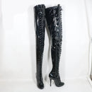 Retro Crotch Thigh High Boots Women Burlesque Heels Long Boot High Heel Stilettos