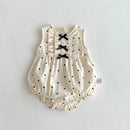 Polka Dot Newborn Baby Girl Romper Sleeveless Bow Infant Outfit Bodysuit 0-24M Loose Style Baby Jumpsuit