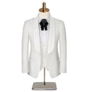 White Jacquard Dress Three-piece Groom Dress Big Size Explosion Four Seasons Men Suits 3 Piece