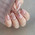 24pcs French Finished Nails Art Seamless Removable Nails Decoration Acrylic Press On Nails Tips