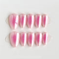 Set of pink and white gradient nail tips on a white background, Obroi