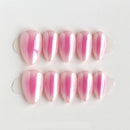 Set of pink and white gradient nail tips on a white background, Obroi