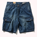 Summer American Retro Tooling Jeans Shorts Men's Washed Old Multi-pocketed Loose Casual Denim