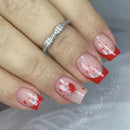 Nail Gradient Glitter Design Fake Nail Tips Ins Artificial Wearable Valentine’s Day Press on Nails