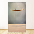 Nordic Wall Art Decor Golden Boat Abstract Canvas Painting Minimalist Landscape Artwork Poster