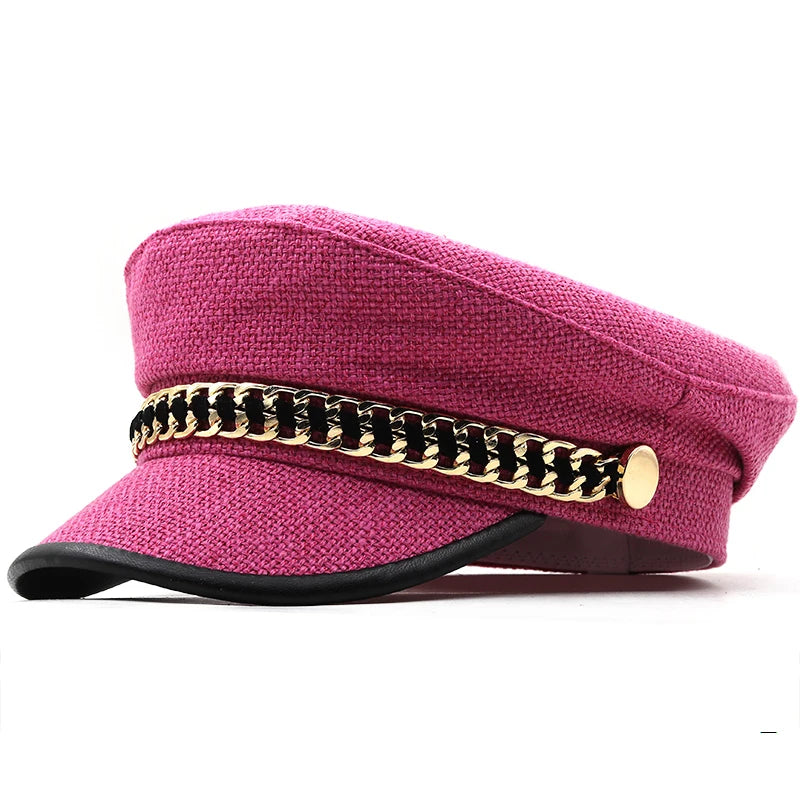 Sun Hat Casual Caps Woman Beret Flat Hats Women's Leather Hat