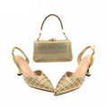 Women Shoes and Bag Set High Quality Super High Heels for Garden Party