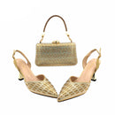 Women Shoes and Bag Set High Quality Super High Heels for Garden Party