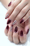 Medium-length Acrylic Almond Fake Nails Art Cool Hottie Girl Wear False Nails Europe and USA Press on Nail Removable French Nail