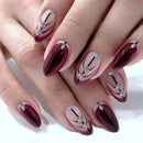 Medium-length Acrylic Almond Fake Nails Art Cool Hottie Girl Wear False Nails Europe and USA Press on Nail Removable French Nail