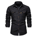 Denim Shirt Men Thin Casual Cowboy Shirts For Men Casual Slim Fit