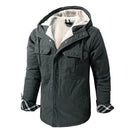Autumn and Winter Men's Jacket Men's Cotton Casual Solid Hooded Thick Warm Coat Men's