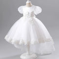 White lace dress on a mannequin against a gray background, Obroi