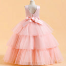 Evening Lace Princess Cake Party Stage Dress Birthday Gown Wedding Prom Pluffy Kids Bridesmaid Clothes Girls Children
