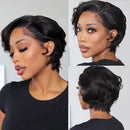 Woman with styled hair from different angles on a white background, Obroi