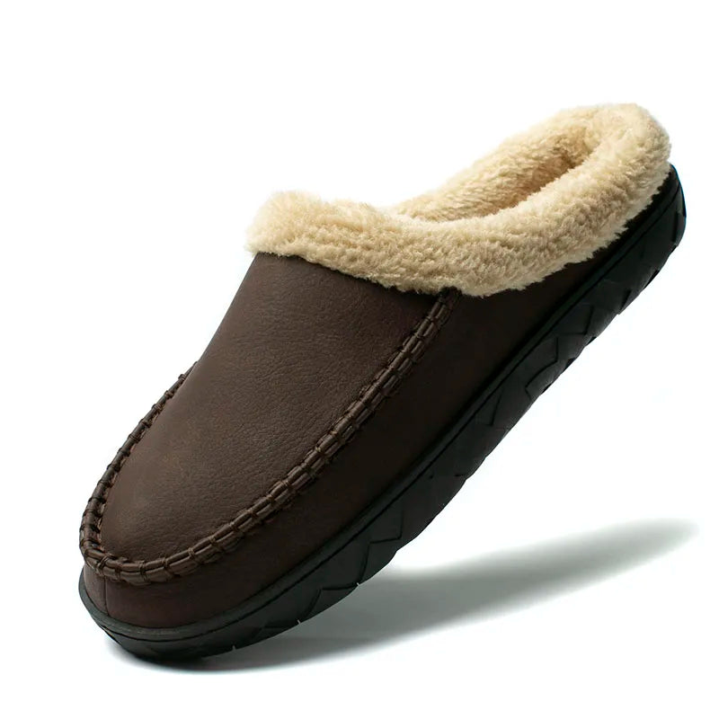 Men Slippers Winter Plush Warm Shoes Men Casual Flat House Indoor Bedroom Cotton Slides Comfort Slippers Men