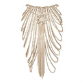 Gold fringe necklace on a white background, Obroi