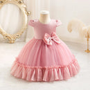 Baby Girls Tulle Princess Dresses Pink Lace Wedding Birthday Little Girl Kid's Clothes for Toddler