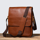 Men's Leather Shoulder Sling Bags Vintage Satchel Bag Vegetable Tanned Leather Crossbody