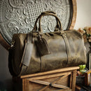 Handmade crazy horse men travel bag casual outdoor genuine leather large-capacity luggage handbag