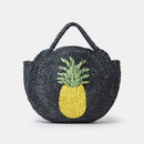 Straw Women Handbags Round Corn Husk Woven Hand Bags Handmade Summer Beach Bag Tote Purses