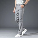 Summer Thin Men Flared Pants Men  Classic Flare Straight Trousers White Black